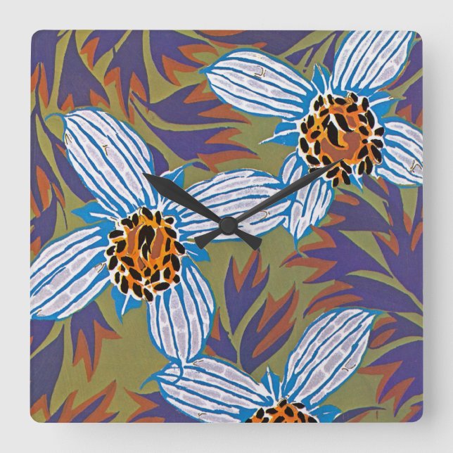 Art Deco #7 von Seguy im Emporio Moffa Quadratische Wanduhr (Vorderseite)