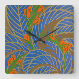 Art Deco #9 von Seguy im Emporio Moffa Quadratische Wanduhr