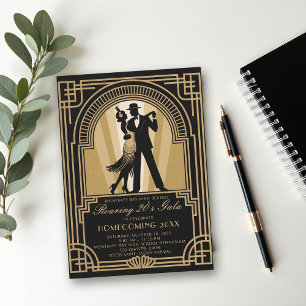Art Deco-Abschlussball-Homecoming-Schulgala der ro Einladung