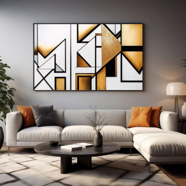 Art Deco Abstract Gold und Schwarz Poster (Von Creator hochgeladen)
