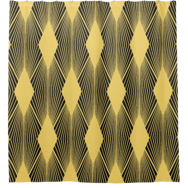Art Deco Abstrakt geometrischer Hintergrund Duschvorhang (Vorderseite)