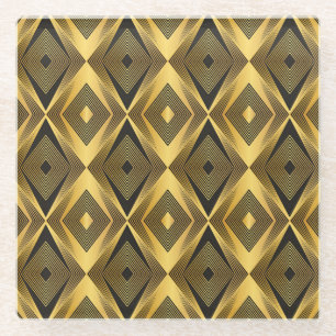 Art Deco: Abstrakt geometrischer Hintergrund Glasuntersetzer