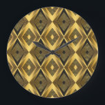Art Deco: Abstrakt geometrischer Hintergrund Große Wanduhr<br><div class="desc">Abstrakter geometrischer Hintergrund.Art Deco. Tauchen Sie ein in abstrakte geometrische Schönheit mit einer Art-Déco-Touch. Tauchen Sie ein in ein abstraktes geometrisches Wunderland - eine Art-Déco-Sinfonie von Linien und Formen, die mit moderner Faszination tanzt: Muster, Hintergrund, abstrakt, Textur, Illustration, Weiß, Linie, Blau, geometrisch, farblich, modern, Dreieck, Form, futuristisch, Dekoration, Polygon, Pixel,...</div>