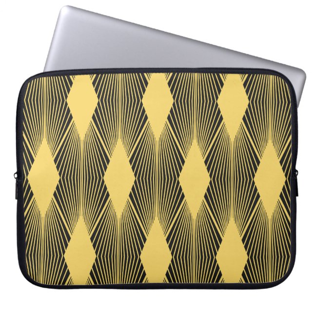Art Deco Abstrakt geometrischer Hintergrund Laptopschutzhülle (Vorderseite)