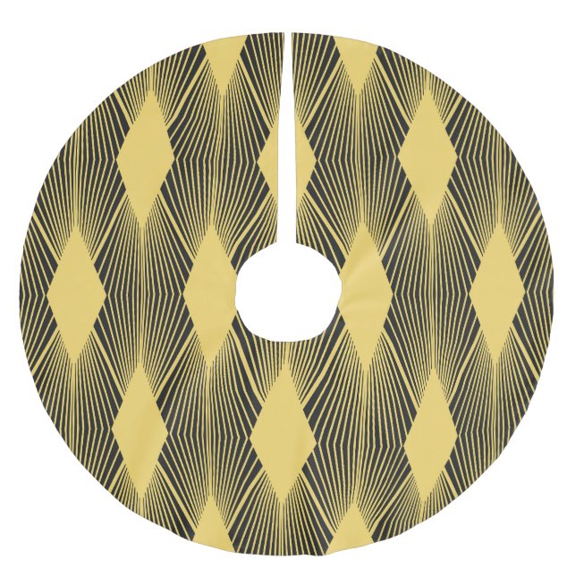 Art Deco Abstrakt geometrischer Hintergrund Polyester Weihnachtsbaumdecke (Vorderseite)