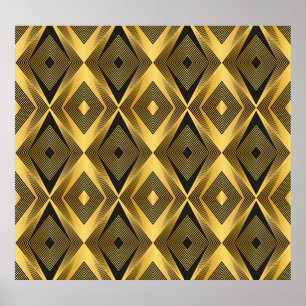 Art Deco: Abstrakt geometrischer Hintergrund Poster
