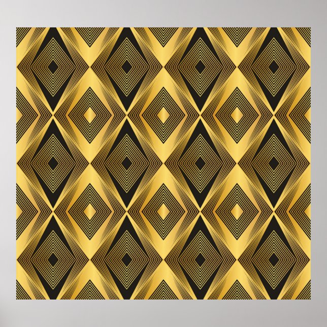 Art Deco: Abstrakt geometrischer Hintergrund Poster (Vorne)