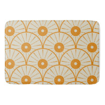 Art Deco Abstrakt Orange Sun on White