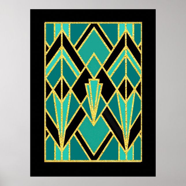 Art Deco Abstraktes Muster Poster (Vorne)