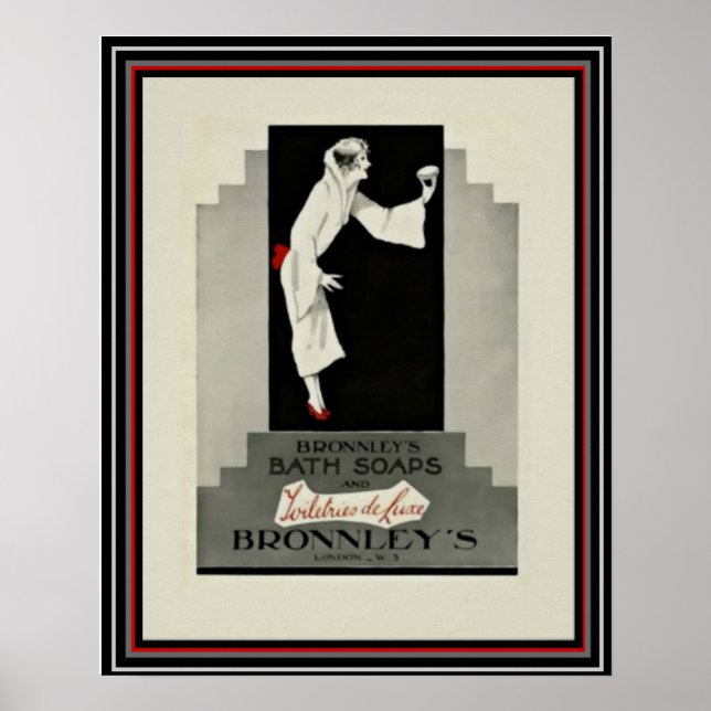 Art Deco Ad Bronnley's Soap 16 x 20 Poster (Vorne)