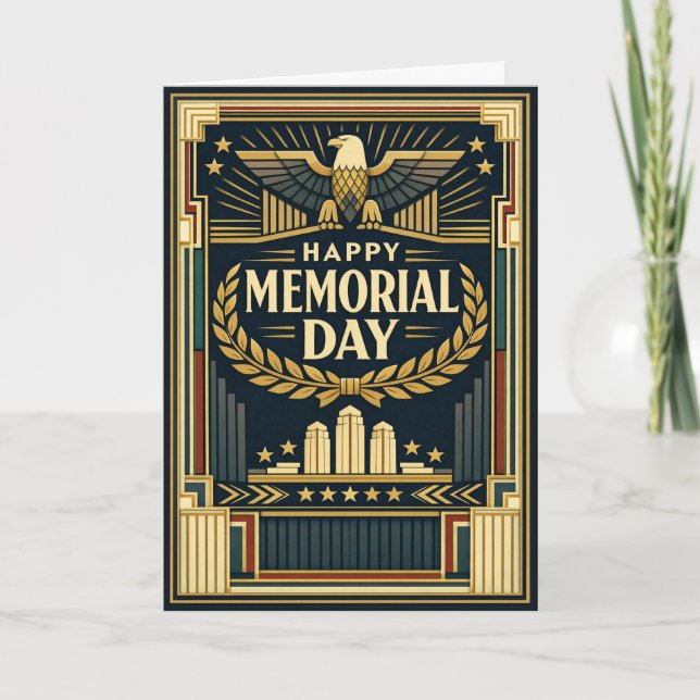 Art Deco Adler Monument Memorial Day  Karte (Vorderseite)