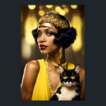 Art Deco, afroamerikanischer Flapper, Gatsby Style Poster<br><div class="desc">Dies ist ein originelles Art-Déco-Kunstwerk,  das von Celtic-Brother Designs erstellt wurde.</div>
