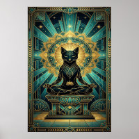 Art Deco ägyptische Pyramide Katzen Wandkunst