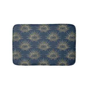 Art Deco Alabere   Mitternachtsblaue Kronenbögen Badematte