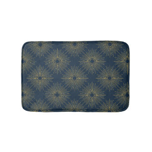 Art Deco Alabere   Mitternachtsblaues Medaillon Badematte