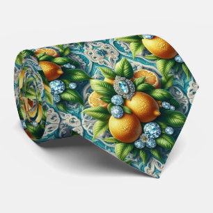 Art Deco Amalfi Zitrone Mediterranean Diamanten Krawatte