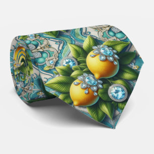 Art Deco Amalfi Zitrone Mediterranean Diamanten Krawatte