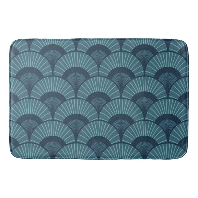 Art Deco Aquamarin Bath Mat Badematte (Vorderseite)