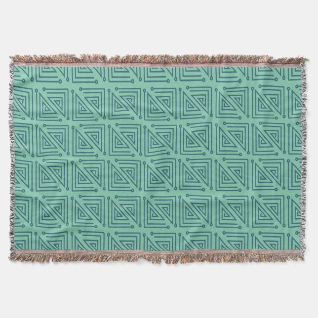 Art Deco Aquamarin Mazes Decke (Vorderseite)