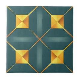 Art Deco Aquamarin Square Tile Fliese