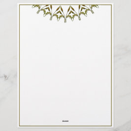 Art Deco Aquarell-Blätter Briefbogen