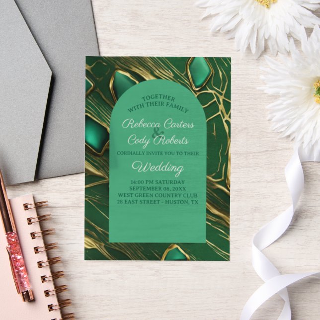 Art Deco Arch Dark Emerald Green Wedding (Hochzeit)