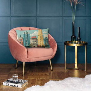Art Deco Architektur Traumlandschaft Lendenkissen