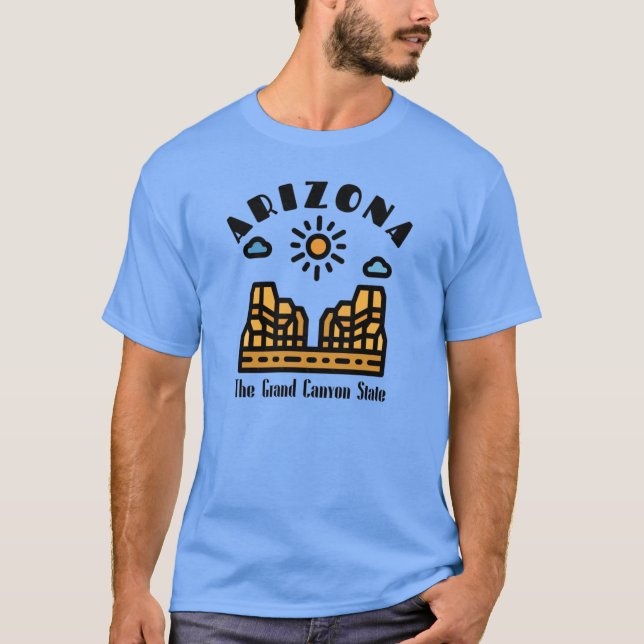 Art Deco Arizona Der große Staat von Canyon T-Shirt (Vorderseite)