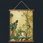 Art Deco Art Chinoiserie Botanicale Wandteppich Mit Holzrahmen<br><div class="desc">Diese Chinoiserie schafft ein dramatisches Ambiente mit einer zarten, aber kühlen Kombination aus gedämpften Golden, dunklen Evergreens und schwarz. Geben Sie ihm den Rampenlicht und die Aufmerksamkeit, die es verdient! Dieses hübsche Chinoiserie-Stück im Art Deko Stil wird in Ihrem Haus oder der Zuhause eines besonderen Menschen wunderbar aussehen. Ideal für...</div>