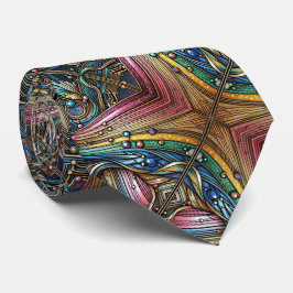 Art Deco Art Nouveau Rainbow Circuit Board Necktie Krawatte