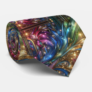 Art Deco Art Nouveau Regenbogen-Schaltkreis Krawat Krawatte