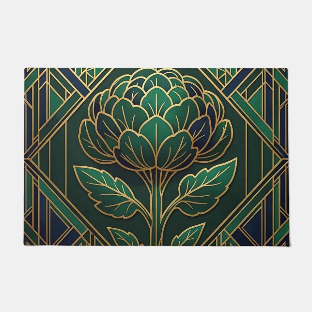 Art Deco Artischocke Fußmatte (Vorderseite)