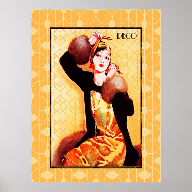 Art Deco Asian Beauty Poster (Vorne)