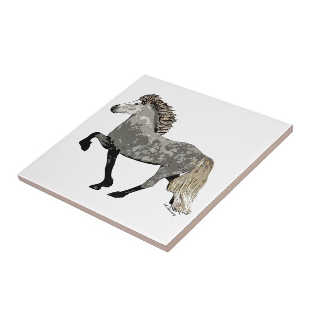 Art Deco Astrid Isländisch Pferd Fliese (Seite)