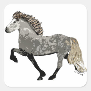 Art Deco Astrid Quadratischer Aufkleber