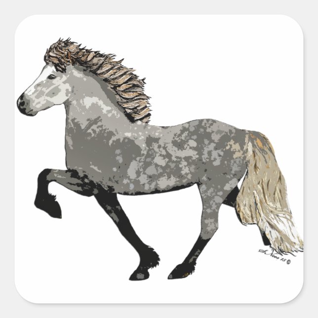 Art Deco Astrid Quadratischer Aufkleber (Vorderseite)