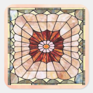 Art-Deco-Aufkleber aus Hartglas 2 Quadratischer Aufkleber