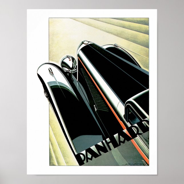 Art Deco Automobil Poster (Vorne)