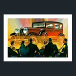 Art Deco Automobile Illustration Poster<br><div class="desc">Vintage Art Deco Automobile Werbung Illustration in lebhaften Farben.</div>