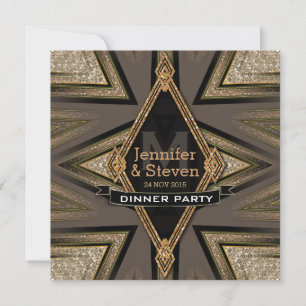 Art Deco Azteken Erde Dinnerparty-Einladungen Einladung