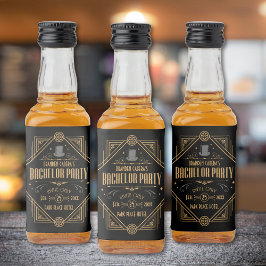 Art Deco Bachelor Party Speakeasy Gefallen Alkoholflaschenetikett