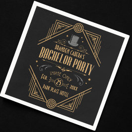 Art Deco Bachelor Party Speakeasy Gefallen Serviette