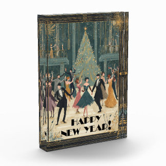 Art Deco Ballsaal Tanz Frohes Neues Jahr Fotoblock