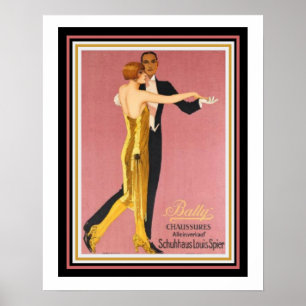 Art Deco "Bally Chausures" Poster 16 x 20