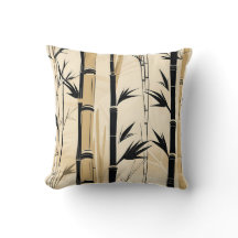 Art Deco Bamboo Throw Kissen