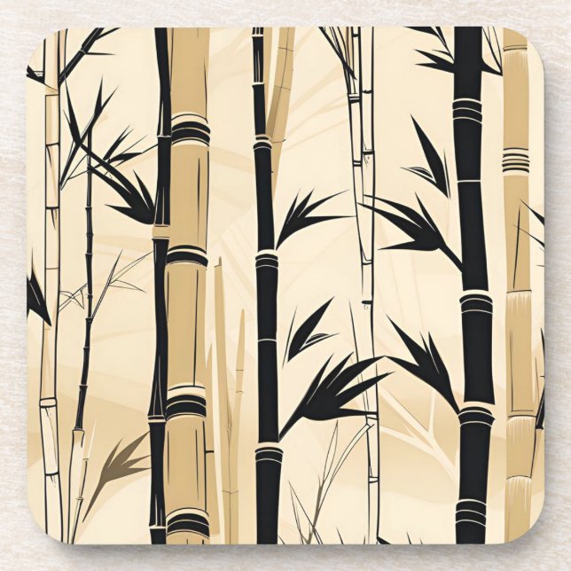 Art Deco Bambus Untersetzer Set (Vorderseite)