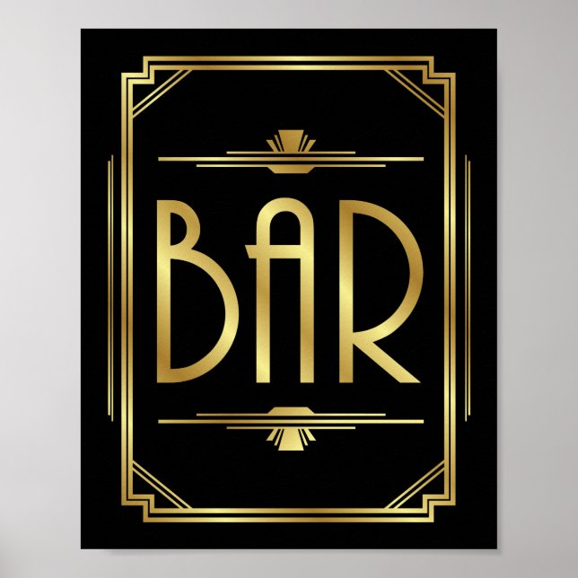 Art Deco BAR Sign Print Poster (Vorne)