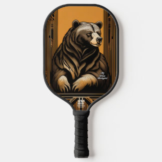 Art Deco Bear Personalisiert Pickleball Paddel Schläger