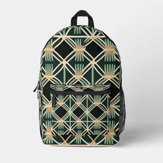 Art Deco Bedruckter Rucksack (Vorderseite)