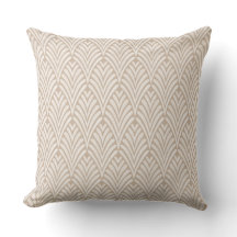 Art Deco Beige Geometric Throw Kissen